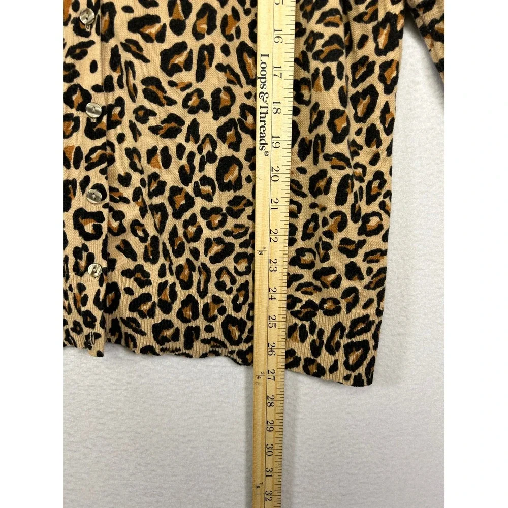 Animal Print Mob Wife Croft & Barrow Womens XL Tan Leopard Button Front Cardigan
